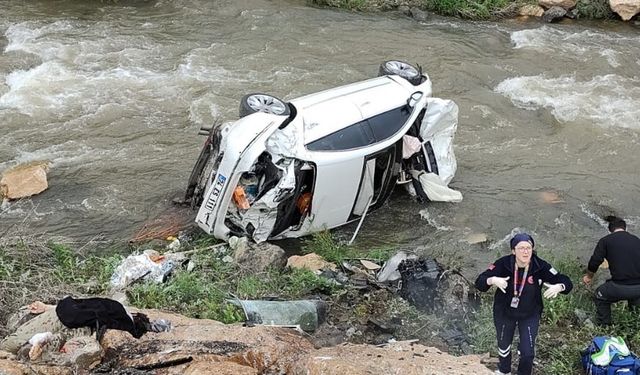 Erzincan'da dereye devrilen otomobildeki 1 kişi öldü, 1 kişi yaralandı