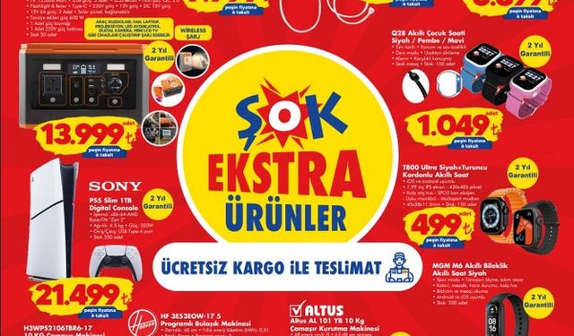 ŞOK'a Karcher Basınçlı Yıkama Makinesi, Çamaşır Kurutma Makinesi, PS5 Oyun Konsolu geliyor!