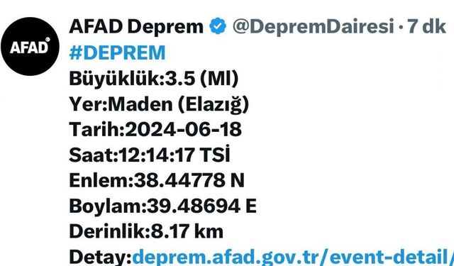 Elazığ’da korkutan deprem