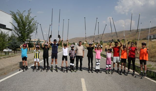 Muşlu kayakçılara, yazın sıcağı engel değil