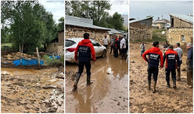 Erzincan’da sağanak; 5 ahır ve 1 evi su bastı