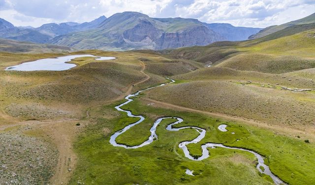 Tunceli'nin 3 bin rakımdaki göl ve menderesleri hayvancılığa hayat veriyor