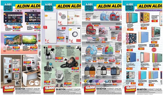 A101 29 Ağustos kataloğu yayınlandı:  Elektrikli süpürge, Blender Seti, Halı Yıkama Makinesi, Tost Makinesi, Döküm ten..