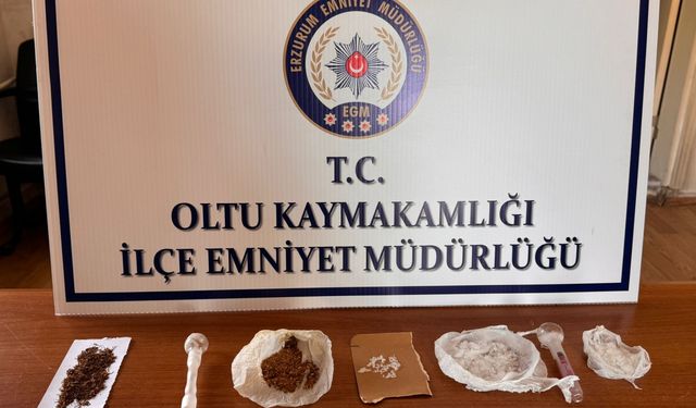 Erzurum'da uyuşturucuyla yakalanan 4 şüpheli gözaltına alındı