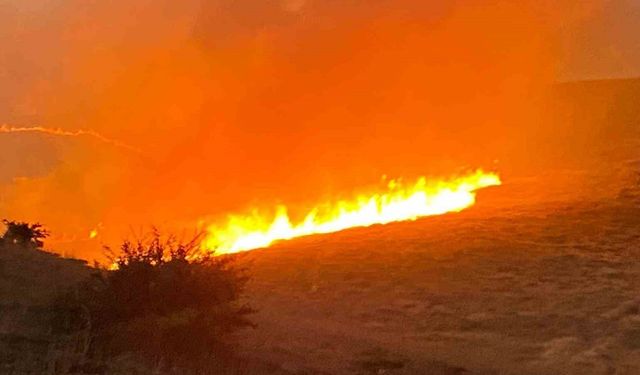 Malatya’da yüzlerce dönüm alanda anız yangını