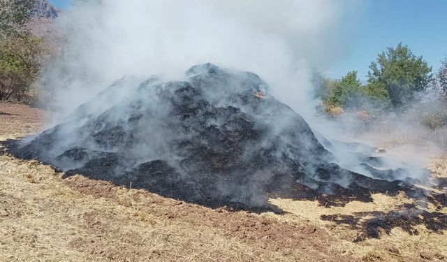 Saman yangını 1 saatlik çalışmanın ardından söndürüldü