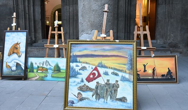 Erzurum'un tarihi ve doğası yağlı boya tablolara işlendi