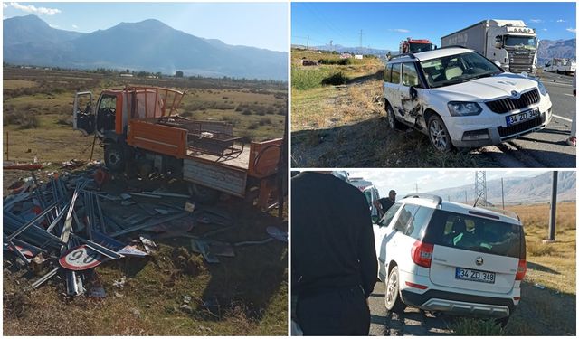 Üzümlü yolunda trafik kazası; Kamyonet devrildi