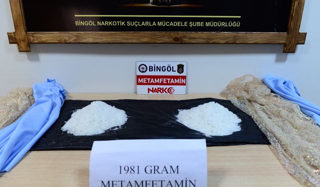 Bingöl'de 1 kilo 981 gram metamfetamin ele geçirildi