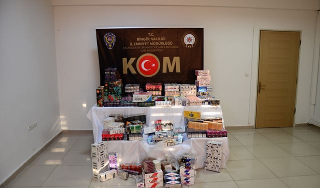 Bingöl'de 5 bin 59 paket sigara ele geçirildi