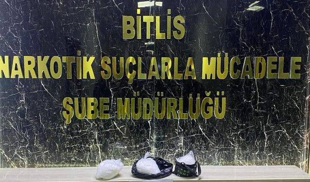 Bitlis'te 3 kilo 100 gram sentetik uyuşturucu ele geçirildi