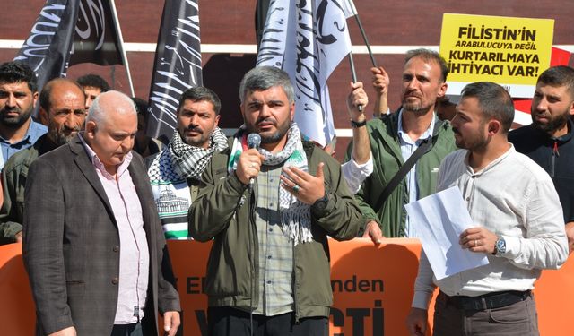 İsrail'in Gazze'ye yönelik saldırıları Bitlis'te protesto edildi