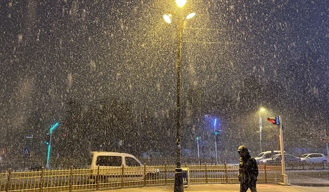 Erzurum'a kar yağdı