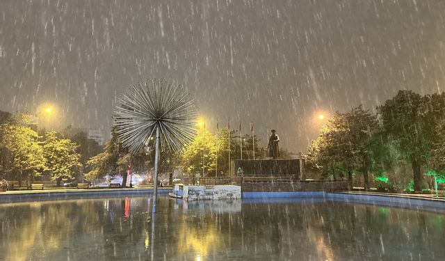 Erzurum'da Kar Yağışı Şehri Beyaza Bürüdü, Vatandaşlar Karın Tadını Çıkardı