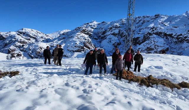 Tortum’da yaban hayvanlarına kış yardımı: 800 kilogram yem doğaya bırakıldı