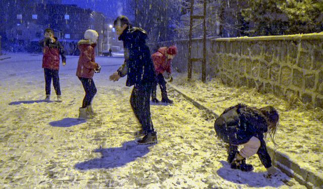 Kars'ta kar yağışı etkili oldu