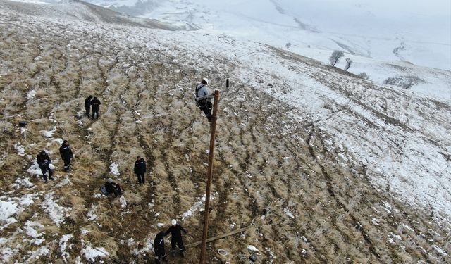 Muş'ta VEDAŞ Ekipleri, Kırsalda Zorlu Koşullarda Elektrik Arızalarını Gideriyor