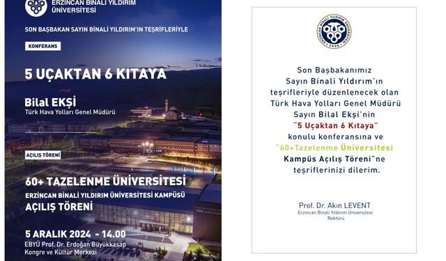 "Erzincan'da İlham Veren Etkinlik: 5 Uçaktan 6 Kıtaya Konferansı ve 60+ Tazelenme Üniversitesi Açılışı"