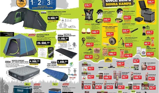 Bim'e 2 Mayıs tarihinde, Kamp Çadırı, Katlanabilir Tuvalet, Güç İstasyonu, Uyku Tulumu, Elektrikli Bisiklet Geliyor...