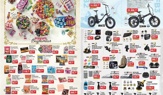 30 Mayıs’ta Bim'e bayram şekeri, tekstil ürünleri, elektrikli bisiklet, mutfak ürünleri geliyor