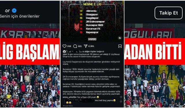 Sosyal Medyada 24Erzincanspor Tartışması: "Ligin Düşme Adayı" İfadesi Tepki Çekti