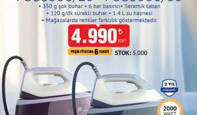 BİM'e Uygun Fiyatlı Buhar Kazanlı Ütü Geliyor