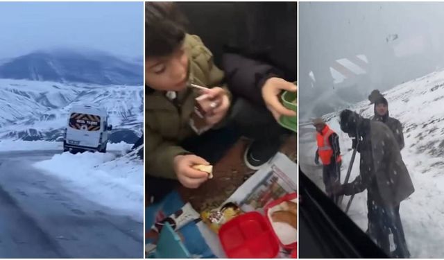 Erzincan'da Servis Kara Saplandı, Minikler Beslenme Çantalarına Sarıldı (VİDEO)