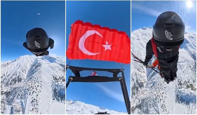 “Yarasa Adam” Ergan Dağı’nda Nefes Kesti: 500 Metreden Base Jump Atlayışı