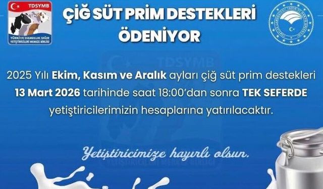 Erzincan’da Çiğ Süt Prim Destekleri Yetiştiricilerin Hesaplarına Yatıyor