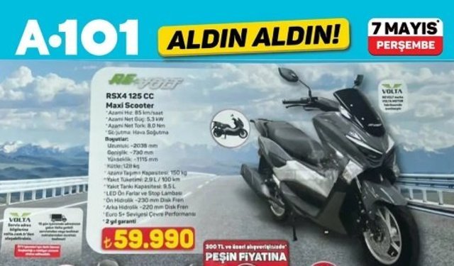 A101’de Maxi Scooter 59.990 TL’den Satışta