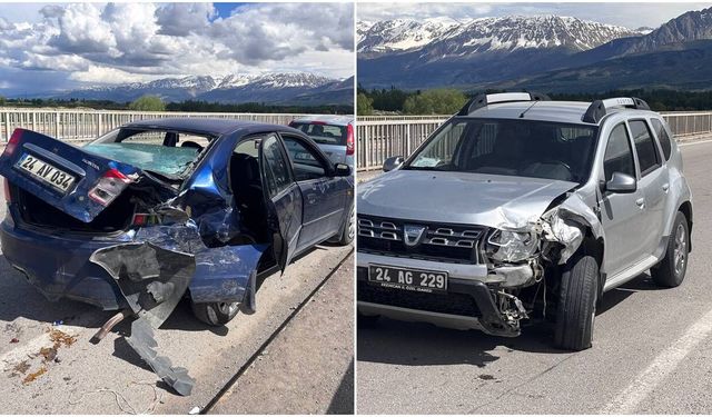 Erzincan'da Trafik Kazası: 2 Yaralı (VİDEO)