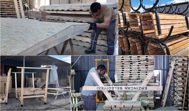 Erzincan Belediyesi Kent Mobilyaları Üretimini Sürdürüyor