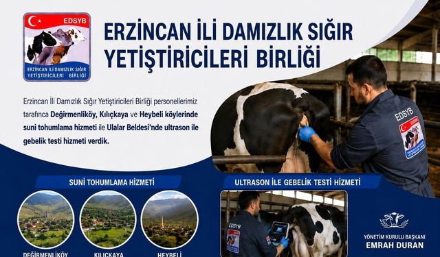 Erzincan'da Köylerde Hayvancılığa Teknik Destek
