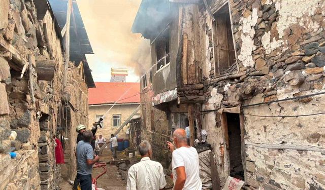 Kemaliye Kışlacık köyünde yangın: 8 ev zarar gördü