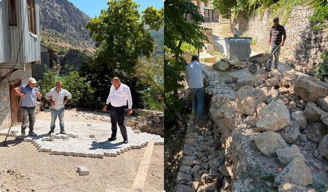 Kemaliye'de Parke ve Duvar Çalışmaları Devam Ediyor
