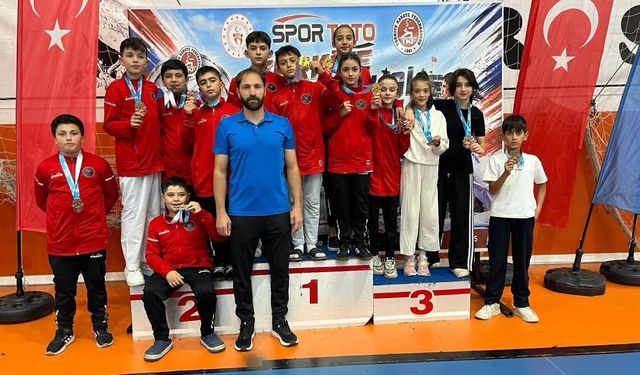 Erzincanlı karatecilerden Türkiye Yıldızlar Ligi'nde 13 madalya