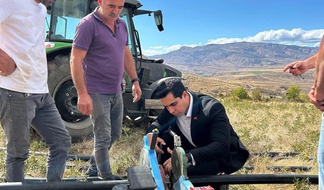 Kemah'ta Mermerli köyünün sulama suyu hattı çalışmaları incelendi