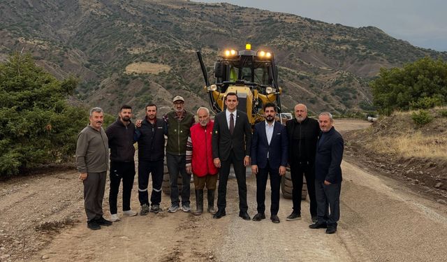 İliç’te Leventpınar Köyü Yolunda 10 Kilometrelik Çalışma