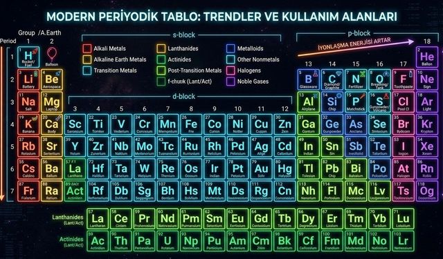 Periyodik Tablo Nedir, Nasıl Okunur? İlk 20 Elementin Özellikleri ve Değişim Eğilimleri Rehberi