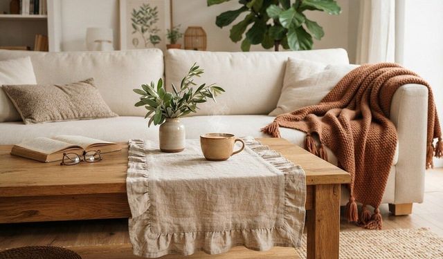 Salonunuzun Havasını Değiştirecek En Trend Keten Koltuk Şalı ve Runner Kombinasyonları