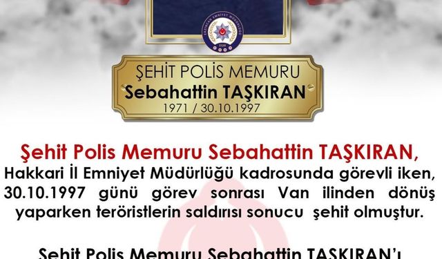 Şehit Polis Memuru S.T., Şehadetinin 29. Yılında Anıldı