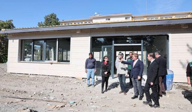 Vali Aydoğdu, DSİ Sosyal Tesisi ve Kütüphane İnşaatını İnceledi