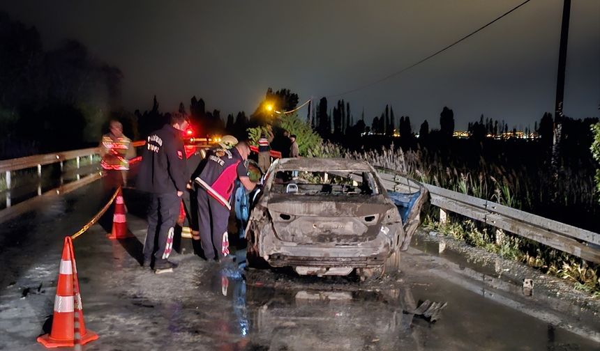 Kaza sonrası alev alarak yanan araçtaki 1 kişi öldü