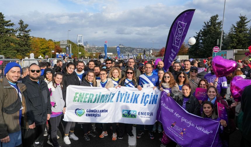 CK Enerji çalışanları, İstanbul Maratonu'nda eğitim hakkı için koştu