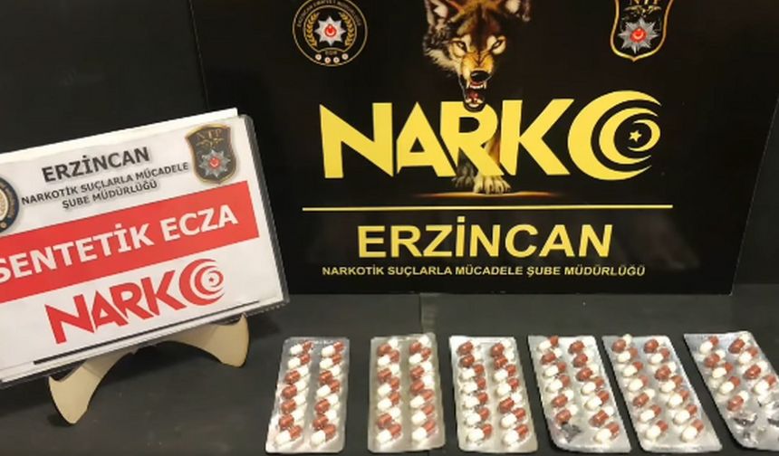 Erzincan'da narkotik operasyon! 78 adet sentetik ecza maddesi ele geçirildi