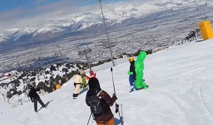 Ergan’da mart ayında kayak keyfi