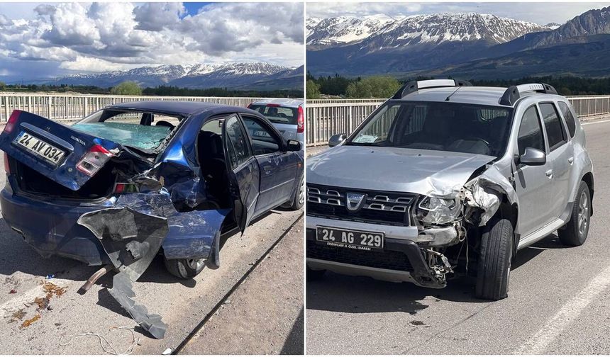 Erzincan'da Trafik Kazası: 2 Yaralı (VİDEO)