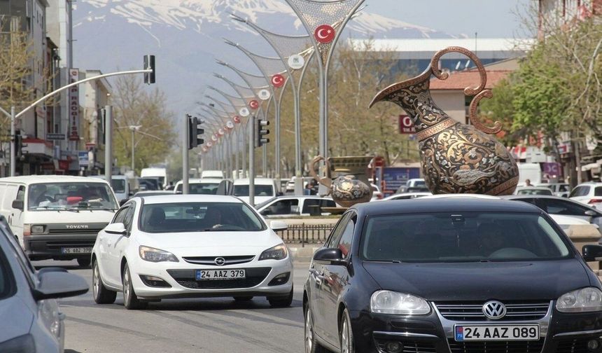 Erzincan'da Araç Sayısı 84 Bini Aştı!
