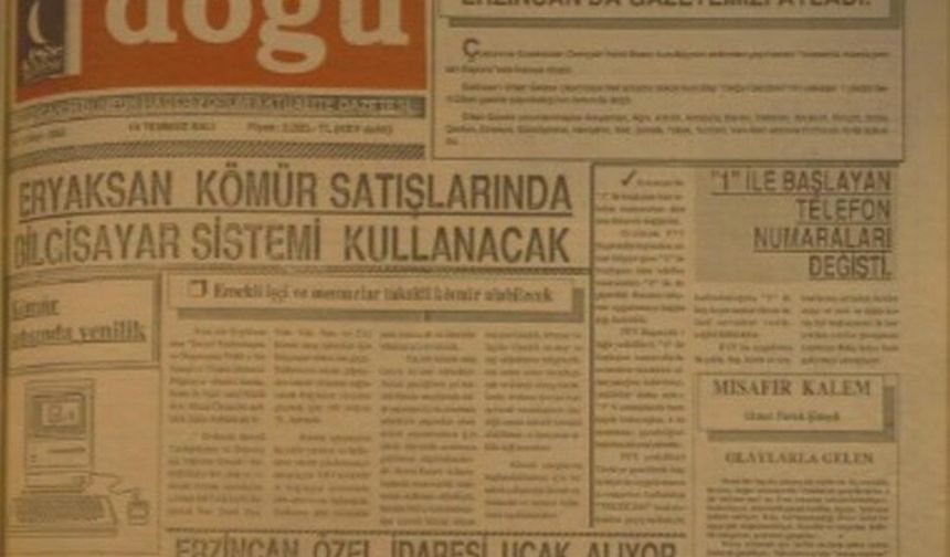 14 Temmuz 1992 Erzincan Arşivi: Dönemin Gündeminden Notlar