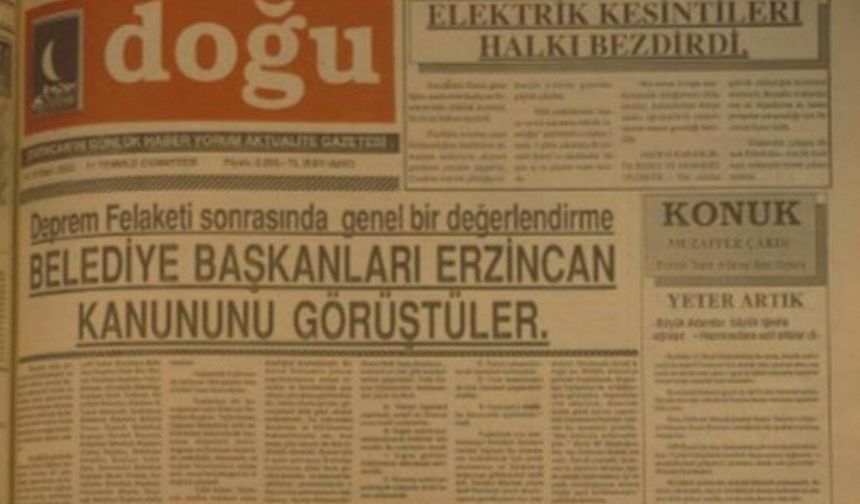 34 Yıl Önce Bugün: Belediye Başkanları Erzincan İçin Bir Araya Geldi